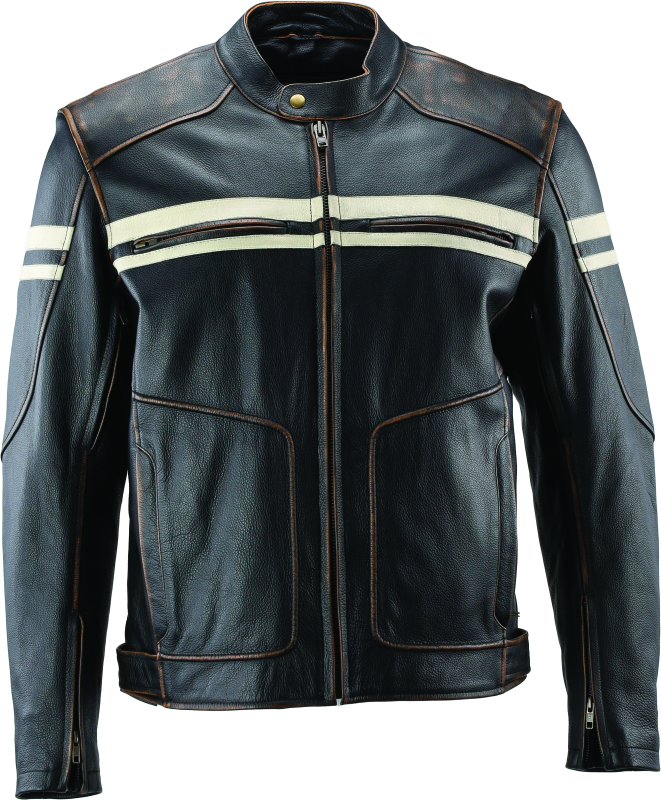 Kuryakyn By River Road Hoodlum Vintage Leather Jacket Black - XL