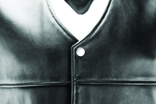 Load image into Gallery viewer, Kuryakyn By River Road Old Skool Leather Vest Black - Large