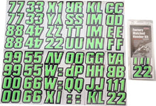 Load image into Gallery viewer, Hardline Snowmobile Lettering Registration Kit 2 in. - 500 Kiwi Green/Black