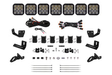Load image into Gallery viewer, Diode Dynamics Prinsu/Sherpa Roof Racks- SS5 7-Pod CrossLink Mounting Kit Sport White Driving
