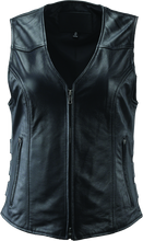 Load image into Gallery viewer, Kuryakyn By River Road Plains Leather Vest Black Womens - 2XL