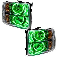 Load image into Gallery viewer, Oracle Lighting 07-13 Chevrolet Silverado Pre-Assembled LED Halo Headlights - Green SEE WARRANTY