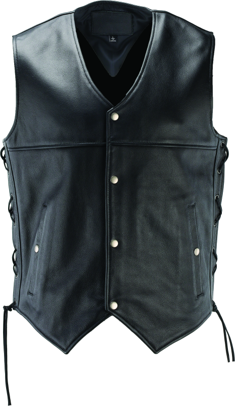 Kuryakyn By River Road Old Skool Leather Vest Black - 4XL