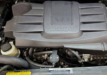Load image into Gallery viewer, J&amp;L 16-22 Nissan Titan 5.6L Passenger Side Oil Separator 3.0 - Black Anodized