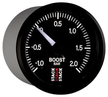 Load image into Gallery viewer, Autometer Stack 52mm -1 to +2 Bar (Incl T-Fitting) Pro Stepper Motor Boost Pressure Gauge - Black