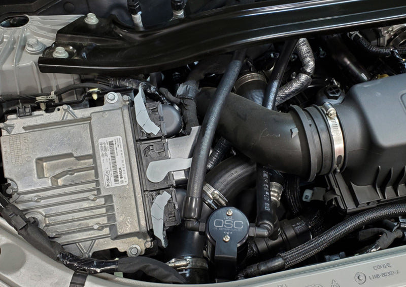 J&L 2020-2022 Ford Explorer 3.0L EcoBoost Oil Separator 3.0 Passenger Side - Black Anodized