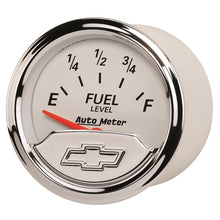 Load image into Gallery viewer, AutoMeter Gauge Fuel Level 2-1/16in. 240 Ohm(e) to 33 Ohm(f) Elec Chevrolet Heritage Bowtie