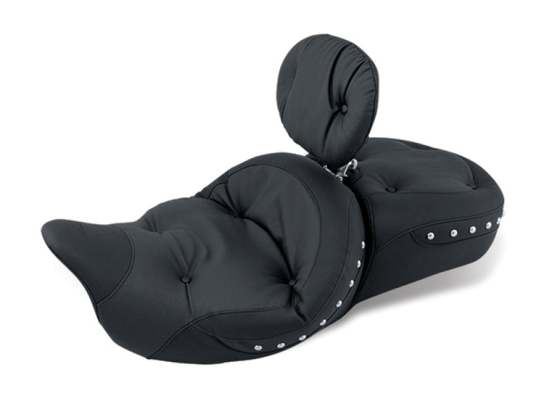 Mustang 08-21 Harley Electra Glide Std,Rd Glide,Rd King,Str Glide Touring 1PC Seat w/ Studs -Black