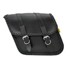 Load image into Gallery viewer, Willie &amp; Max Universal Braided Standard Slant Saddlebags (14 in L x 12 in W x 5.5 H) - Black