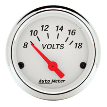 Load image into Gallery viewer, Autometer Arctic White 2-1/16in 8-18 Volts Air-Core Voltmeter Gauge