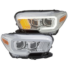 Load image into Gallery viewer, ANZO 2016-2017 Toyota Tacoma Projector Headlights w/ Plank Style Design Chrome/Amber w/ DRL