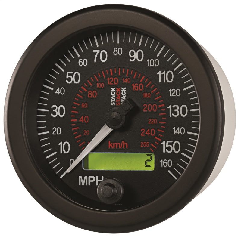 Autometer Stack Instruments 88MM 0-160 MPH / 260 KM/H Programmable Speedometer - Black