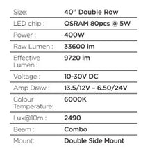 Load image into Gallery viewer, Go Rhino Xplor Blackout Series Dbl Row LED Light Bar (Side/Track Mount) 40in. - Blk