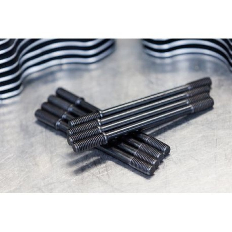 S&S Cycle Stud/Cylinder Base/7/16-14 UNC x 6.250in/Black/Steel/2017 M8 Models/8 Pack
