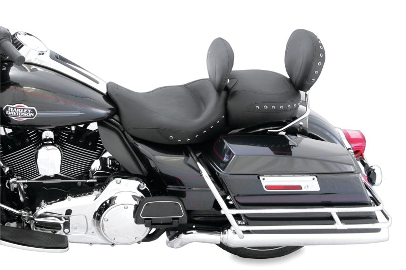 Mustang 08-21 Harley Electra Glide Std,Rd Glide,Rd King,Str Glide Touring Solo Seat Blk Studs-Black