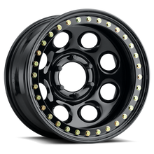 Load image into Gallery viewer, Raceline RT81 Rock 8 16x8in / 5x114.3 BP / -19mm Offset / 83.82mm Bore - Gloss Black Beadlock Wheel
