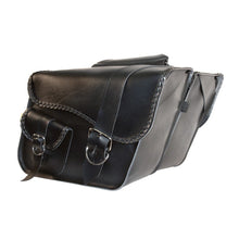 Load image into Gallery viewer, Willie &amp; Max Universal Ranger Braided Large Slant Saddlebags (16 in L x 11 in W x 6.5 in H) - Black