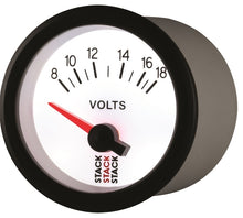 Load image into Gallery viewer, Autometer Stack 52mm 8-18V Electric Battery Voltage Gauge - White