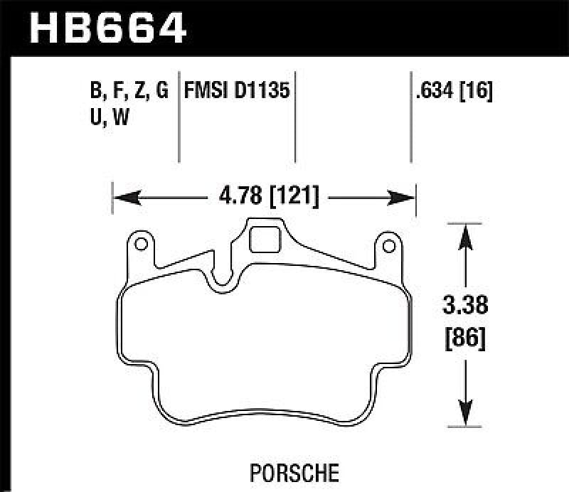 Hawk ER-1 Endurance Racing Brake Pads for Porsche 911 (Works with Iron/Metal Rotors)