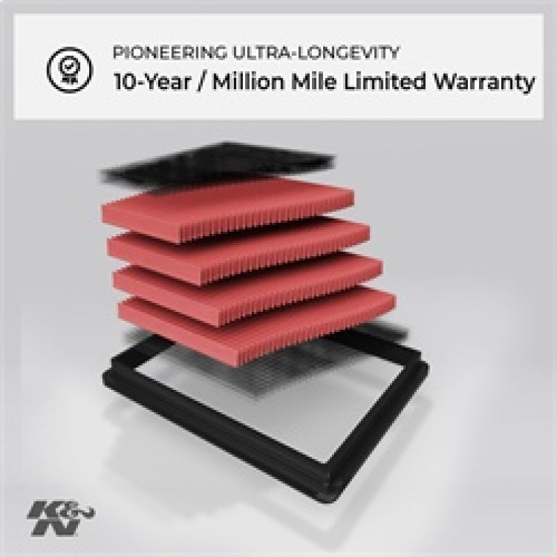 K&N 88-08 Nissan 1.8L / 87-05 Nissan/Infiniti 3.0L / 00-09 3.5LDrop In Air Filter