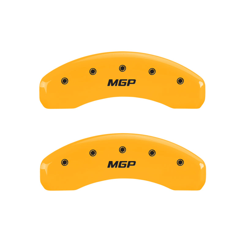 MGP 4 Caliper Covers Engraved Front & Rear MGP Yellow Finish Black Characters 2008 Ford F-150