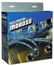 Load image into Gallery viewer, Moroso Chevrolet Small Block Ignition Wire Set - Ultra 40 - Sleeved - Non-HEI - 90 Degree - Blue