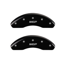 Load image into Gallery viewer, MGP 4 Caliper Covers Engraved Front &amp; Rear Oval logo/Ford Black finish silver ch