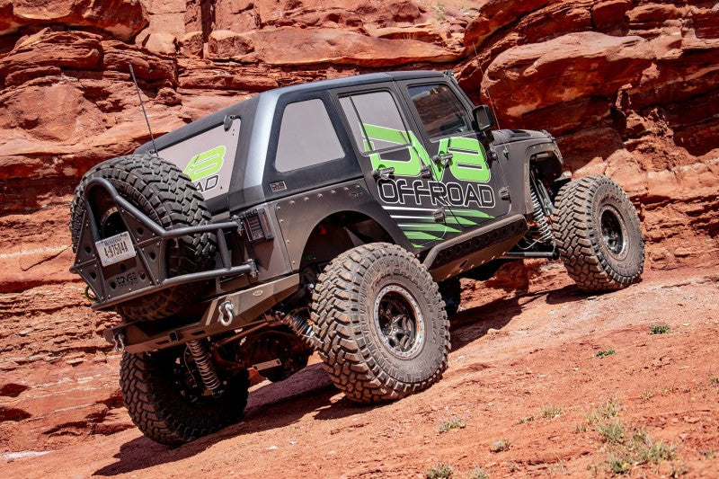 DV8 Offroad 07-18 Jeep Wrangler JK 2 Piece Fast Back Hard Top 4 Door - Black