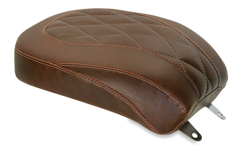 Mustang 84-06 Harley Standard Rear Tire Wide Tripper Pass Seat Diamond Stitch - Distressed Brown