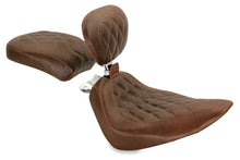 Load image into Gallery viewer, Mustang 00-15 Harley Softail Rear Tire Wide Tripper Solo Seat w/Driver Backrest - Distressed Brown