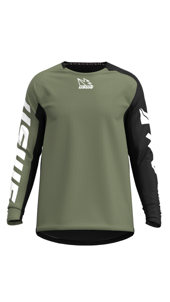 USWE Kalk Off-Road Jersey Adult Olive Green - Small