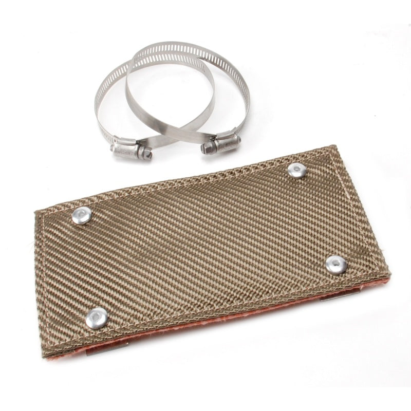 DEI Pipe Shield 4in w x 8in - w/Stainless Steel Clamps - Titanium