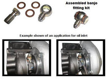 Load image into Gallery viewer, ATP -4 AN Banjo Style Low Profile Oil Feed Kit for GT28/30/35 w/ Built In Restrictor