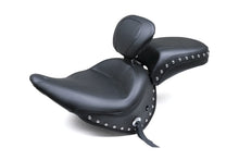Load image into Gallery viewer, Mustang 05-17 Harley Deluxe(w/ Standard Rack) Wide Touring Solo Seat w/Dr Backrest Studs - Black