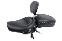 Load image into Gallery viewer, Mustang 82-03 Harley Sportster Wide Touring Solo Seat w/Driver Backrest Studs - Black