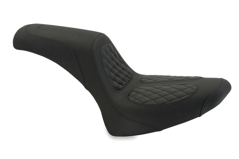 Mustang 00-15 Harley Softail Standard Rear Tire Fastback 1PC Seat Diamond Stitch - Black