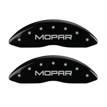 Load image into Gallery viewer, MGP 4 Caliper Covers Engraved Front JEEP Engraved Rear JEEP Grill logo Black finish silver ch