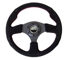 Load image into Gallery viewer, NRG Reinforced Steering Wheel (320mm) Suede w/Red Stitch