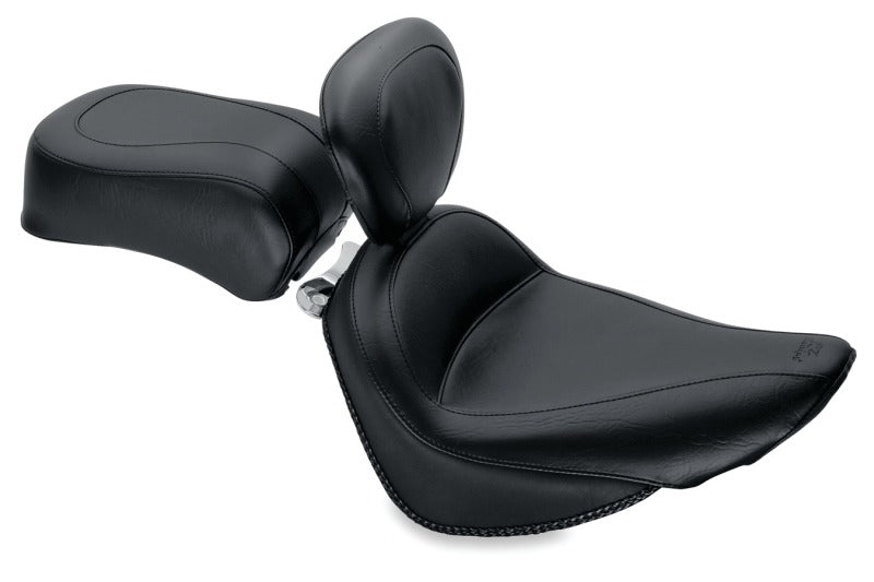 Mustang 00-15 Harley Softail Std Rear Tire Std Touring, Wide Touring Recessed Pass Seat - Black