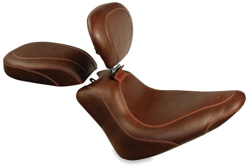 Mustang 11-13 Harley Blackline, 12-17 Slim,Slim S Tripper Pass Seat - Distressed Brown