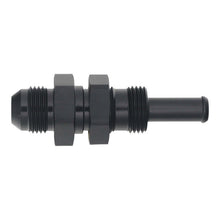 Load image into Gallery viewer, DeatschWerks 8AN Male Flare to Straight 3/8in Single Hose Barb - Anodized Matte Black