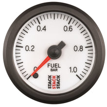 Load image into Gallery viewer, Autometer Stack 52mm 0-1 Bar M10 Male Pro Stepper Motor Fuel Pressure Gauge - White