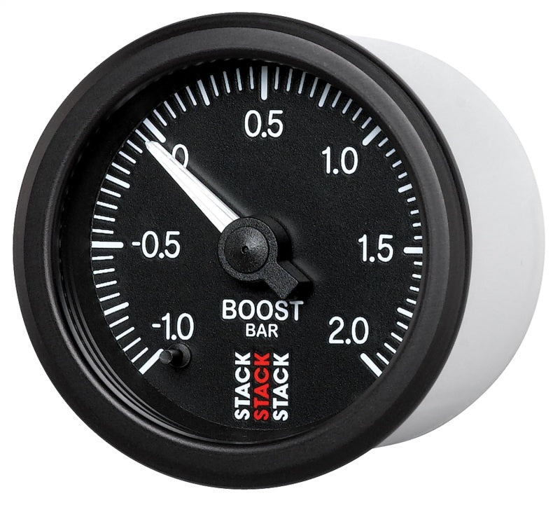 Autometer Stack 52mm -1 to +2 Bar (Incl T-Fitting) Pro Stepper Motor Boost Pressure Gauge - Black