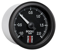Load image into Gallery viewer, Autometer Stack 52mm -1 to +2 Bar (Incl T-Fitting) Pro Stepper Motor Boost Pressure Gauge - Black
