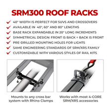 Load image into Gallery viewer, Go Rhino SRM300 Quad Overland Rail Kit (For 60x40in. Rack) - Tex. Blk (Rails ONLY - Req. Platform)