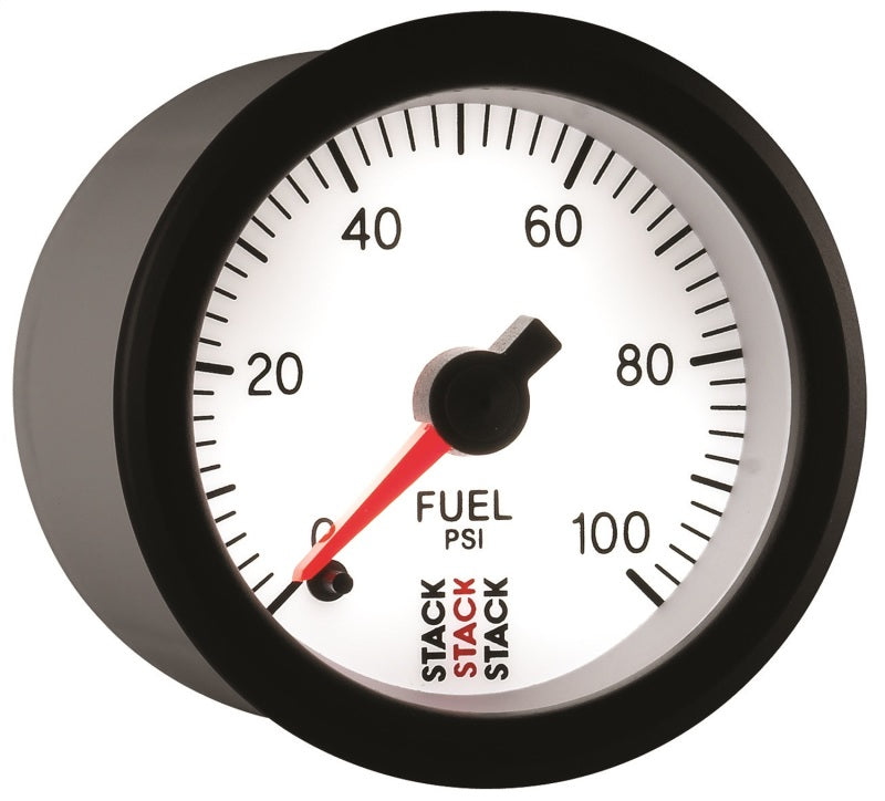 Autometer Stack 52mm 0-100 PSI 1/8in NPTF Male Pro Stepper Motor Fuel Pressure Gauge - White