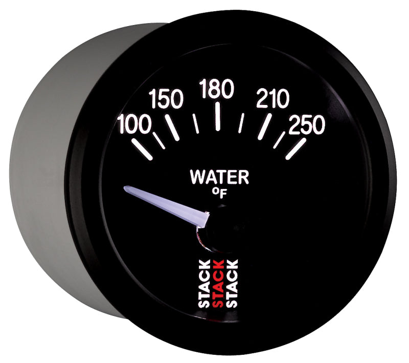 Autometer Stack 52mm 100-250 Deg F 1/8in NPTF Electric Water Temp Gauge - Black