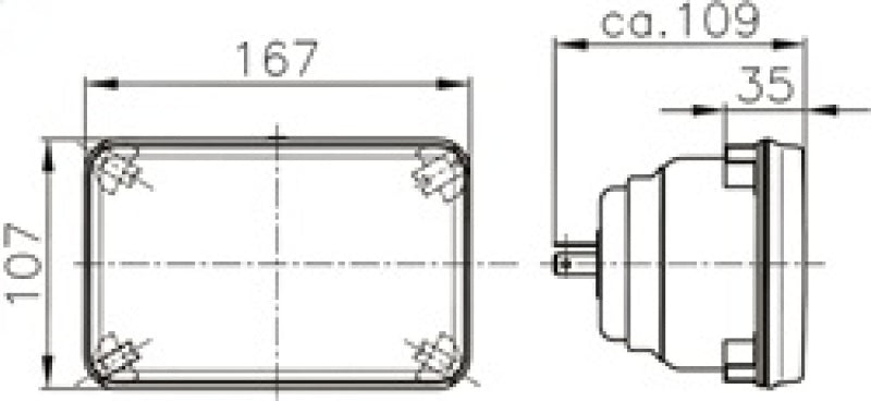 Hella Module 164 x 103mm H4 12V ECE High/Low Beam Headlamp