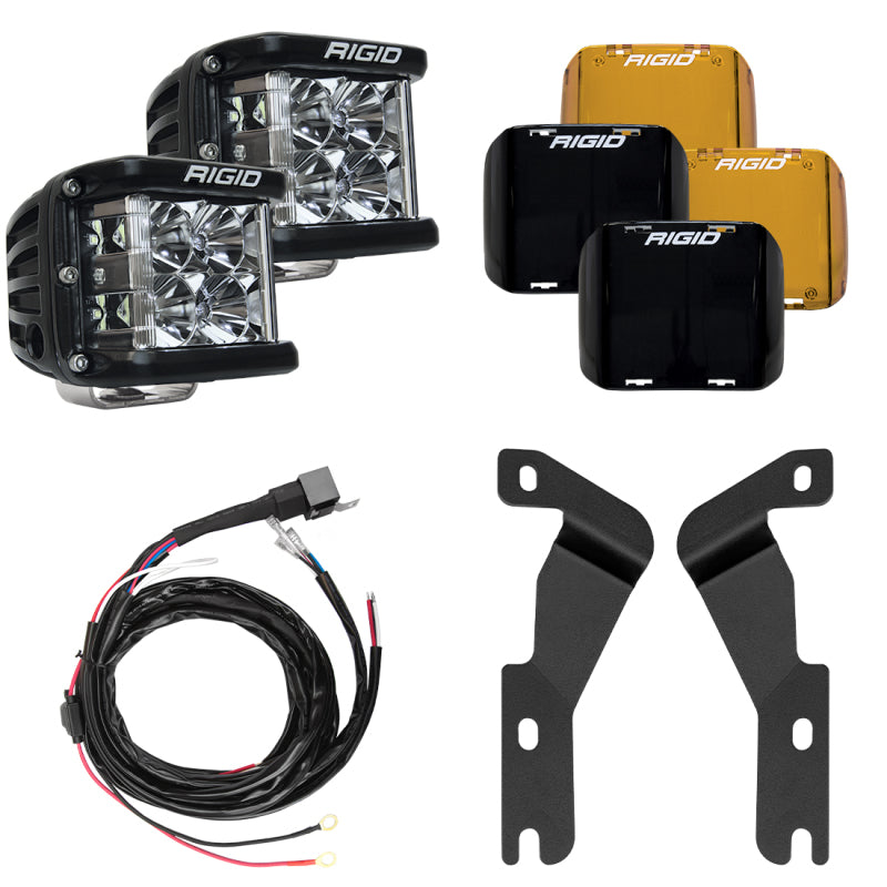 Rigid Industries 16-20 Toyota Tacoma A-Pillar Light Mount Kit (Incl. D-SS Flood/Black/Amber Covers)