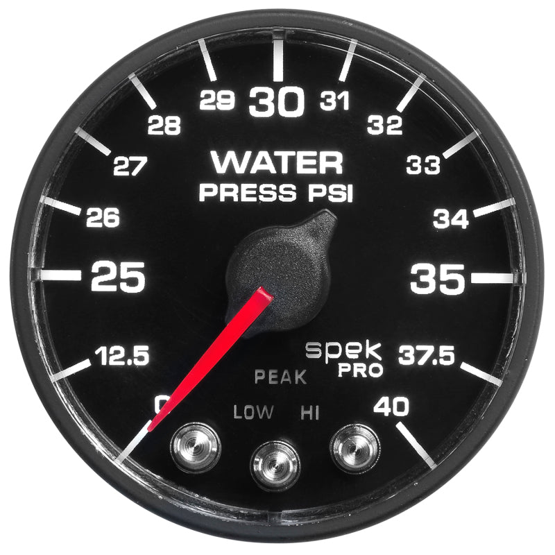 Autometer Spek-Pro - Nascar 2-1/16in Water Press 0- 40 psi Bfb
